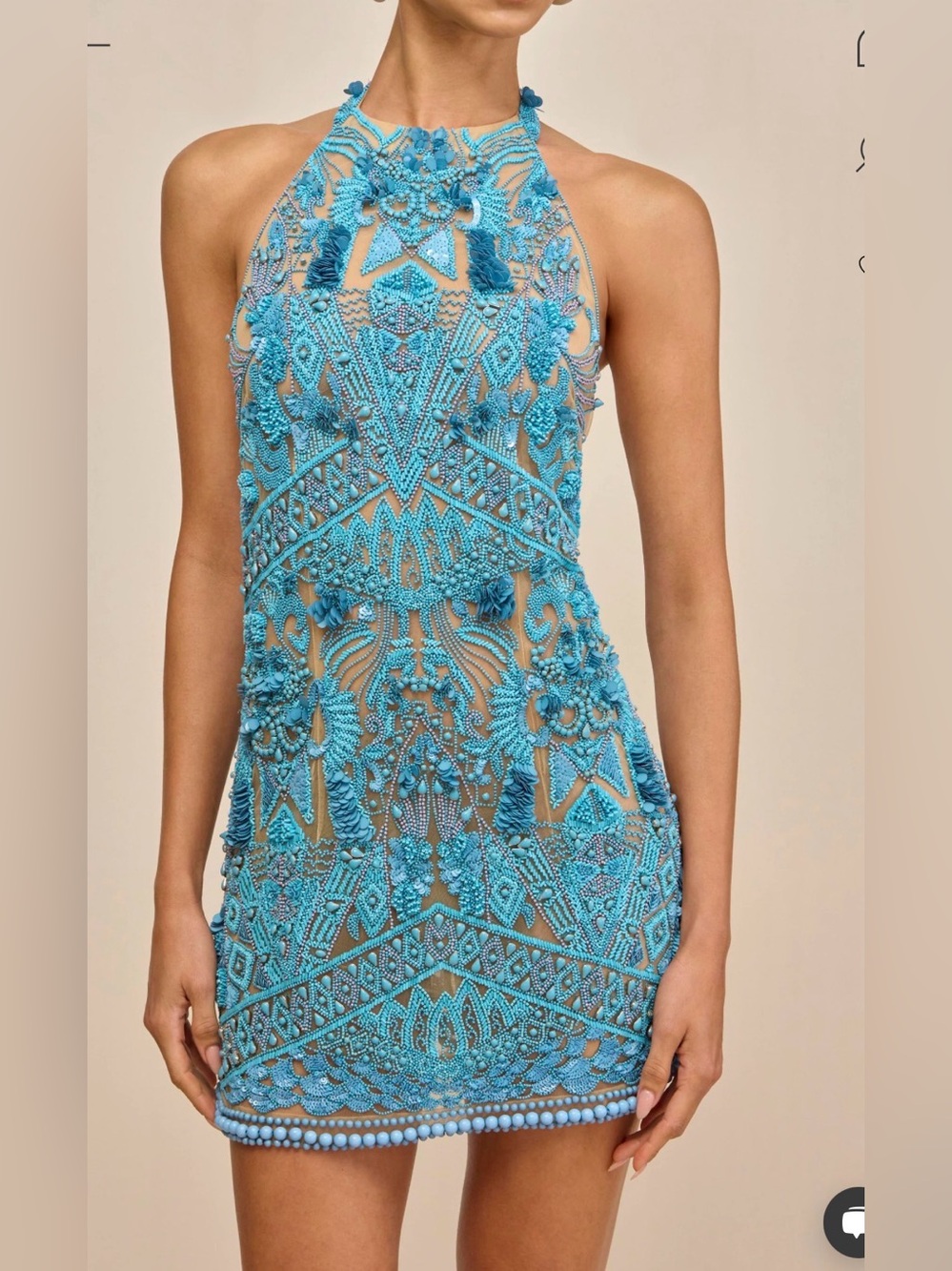 Blue Embroidered Halter Dress Cult Gaia Evangeline dress Size 2 Great condition